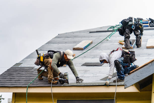 Professional Gutter Installation technician working in Urbana, MD